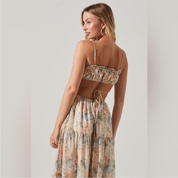 ASTR ODINA FLORAL SMOCKED TIERED MIDI DRESS - Picture 5 of 7